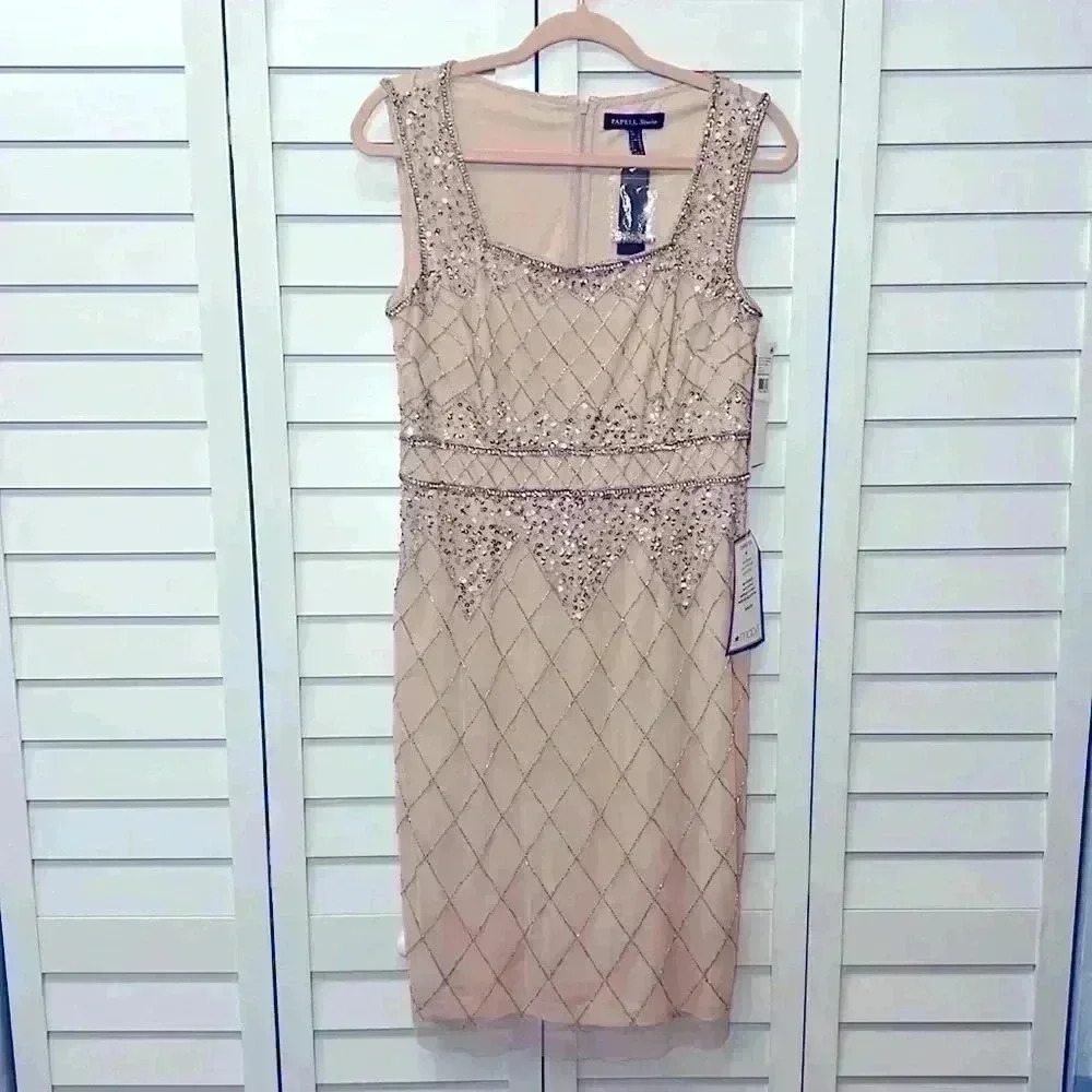 Adrianna Papell Blush Lace Dress - Picture 6 of 16